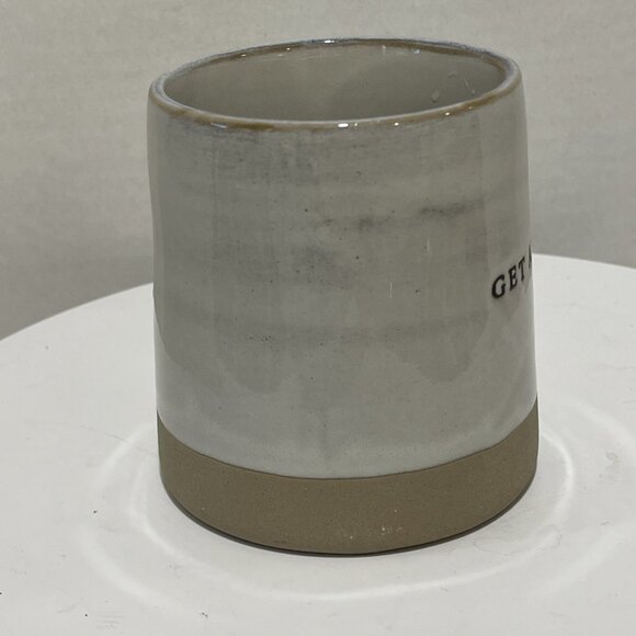 Hearth & Hand Magnolia Stoneware "Get After It" Coffee Cup Mug Bottom Raw Finish - Picture 6 of 16